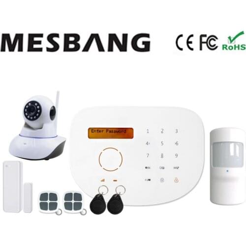 Smart home gsm alarm system with wifi camera APP RFID Spanish Italian English language free shipping