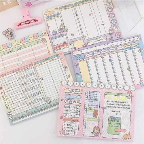 New 50 Sheets Kawaii B5 Loose Leaf Notebook Paper Refill Spiral Binder Index Inner Pages Monthly Weekly Daily Planner Agenda