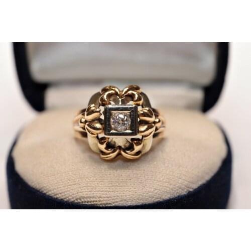 ANTIQUE ORIGINAL VICTORIAN 18K GOLD NATURAL DIAMOND DECORATED PRETTY RING