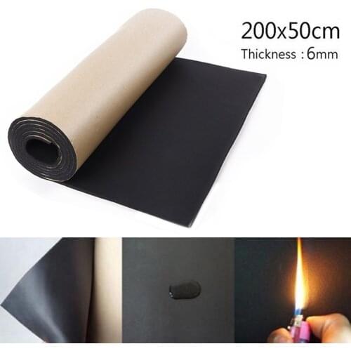 50*200cm 6mm Thick Rubber Foam Car Auto Tailgate Heat Shield Sound Insulation Deadener Soundproof Mat Pad