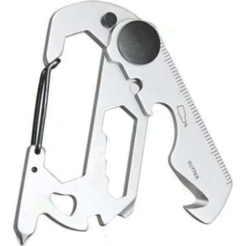 Top!-10-In-1 the Multifunction Wrench Tool Keychain EDC Carabiner, Bottle Opener and Bicycle Tools