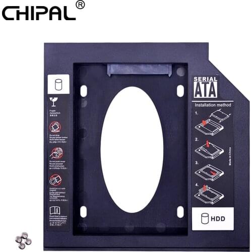 CHIPAL Plastic Material Universal SATA 3.0 2nd HDD Caddy 12.7 mm for 2.5" 1TB SSD HDD Case Enclosure for Notebook ODD DVD/CD-ROM