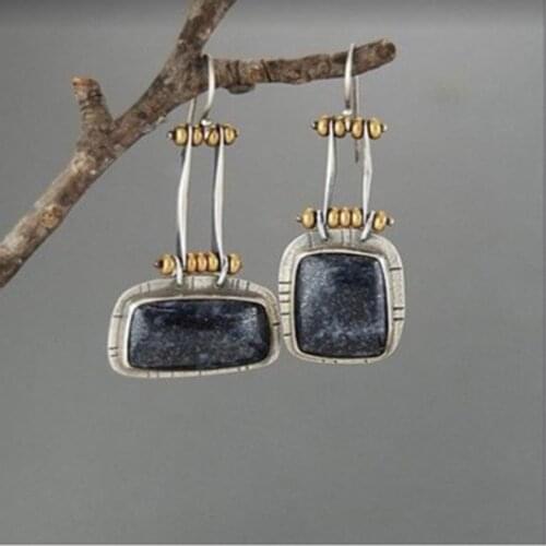 Vintage Handmade Asymmetric Geometric Earrings Alloy Rectangle Strip Boho Pendientes Indian Earring 2019 Elegant Jewelry