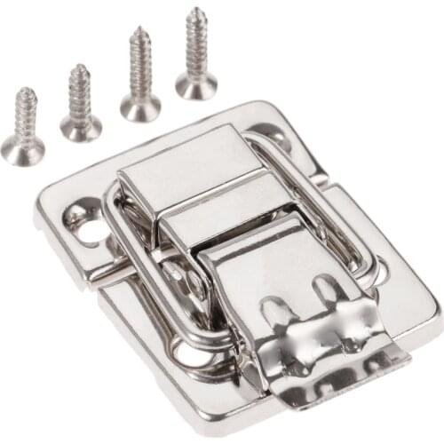 Vintage Metal Lock Hasp Antique Silver Latch Clasp Toggle Buckle 30*36mm Jewelry Box Case Furniture Hardware Suitcase fitting