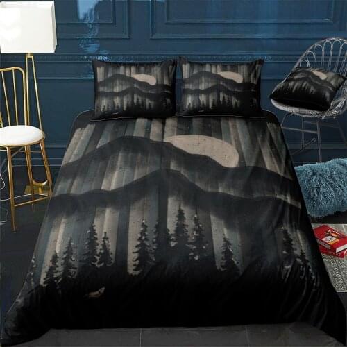 A Wolf In The Night... Quilt Cover Pillowcase 3Piece Comforter Bedding Set With Pillow Case Single Double Duvet Cover