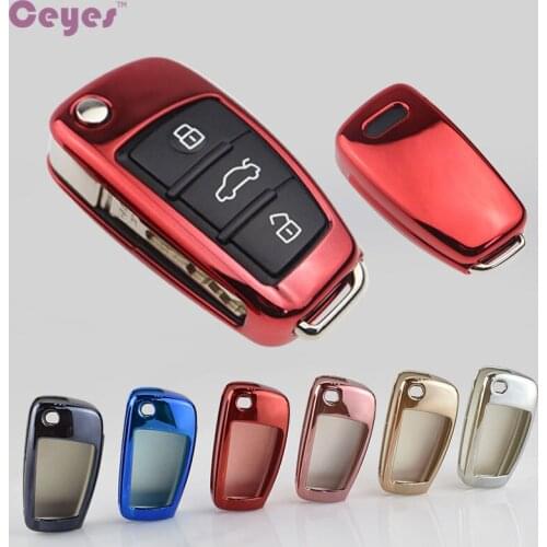 Ceyes Car Styling Soft TPU Auto Key Protection Cover Case For Audi C6 A7 A8 R8 A1 A3 A4 A5 Q7 A6 C5 Car Holder Shell Car-Styling