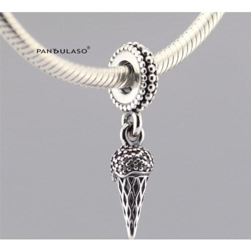 Woman DIY Beads Ice Cream Charms Fits Snake Chain Bracelets Sterling Silver Jewelry Beads For Jewelry Making