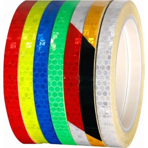 1pcs 8M*1CM Bicycle Light Reflective Sticker Light Sensitive Straight Strip Reflector Visual Warning Figments Safe Bike