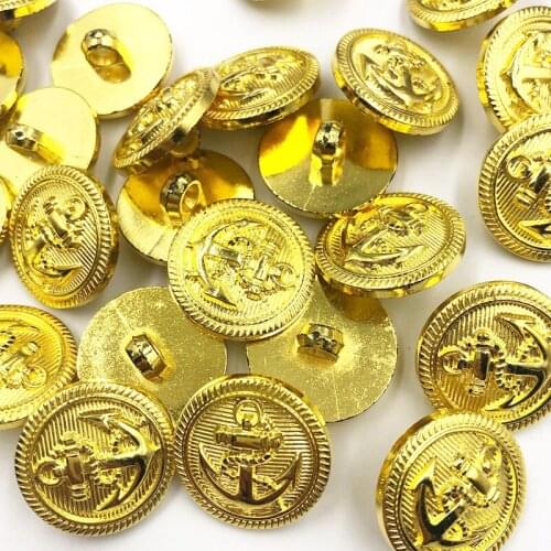 20PCS/pack 15MM Gold Anchor Buttons Plastic Sewing Accessory Shank Button Garment Clothing PT336