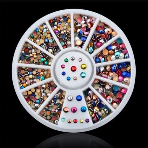 2mm/3mm mix color DIY Nail crystal Acrylic Glitter Nail Rhinestones nail art decorations