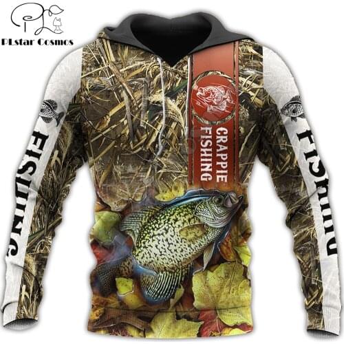 2020 Fashion Men Hoodie Crappie Fishing 3D Printed Harajuku Sweatshirt Unisex Casual Pullover hoodies sudadera hombre KJ086