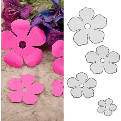 4PCS Assorted Sizes Carbon Steel Flower Embossing Cutting Cut Dies Stencils Templates Set for DIY Scrapbooking Album Paper Card