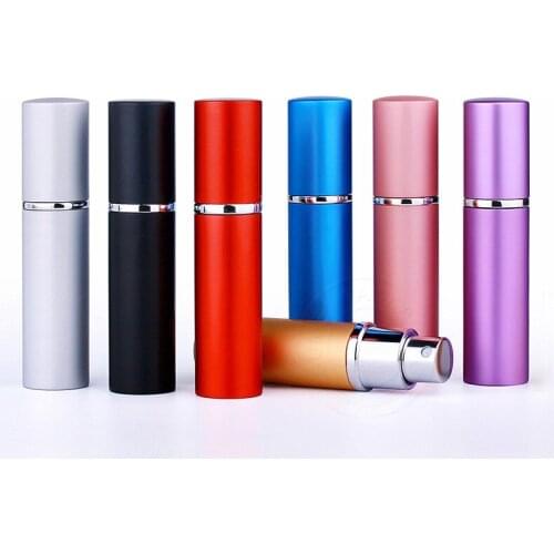 50 x 10ml Colorful Alumite Mist Spray Pump Perfume Bottle Metal Portable Travel Makeup Jar