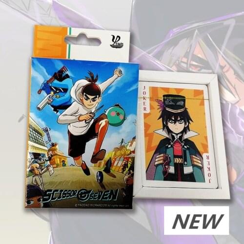 54 Pcs/Set Chinese Anime Scissor Seven Poker Cards Cartoon Playing Card Party Board Game Toy Fans Gift