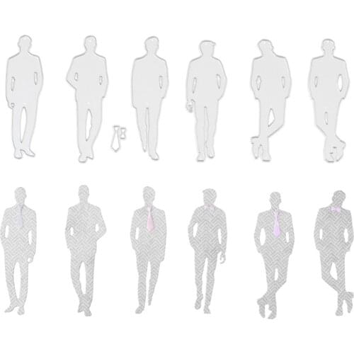 7pcs/Set Cool Men Metal Cutting Dies Stencil for DIY Scrapbooking Photo Album Embossing Paper Cards Decorative Crafts Die Cuts