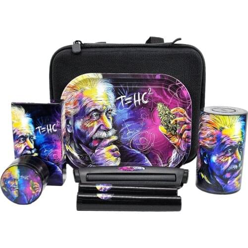 Smoking Accessories Patterned Smoking Set Contains Cigarette Tray Cigarette Mill Cigarette Grinder Storage Tank Storage Box