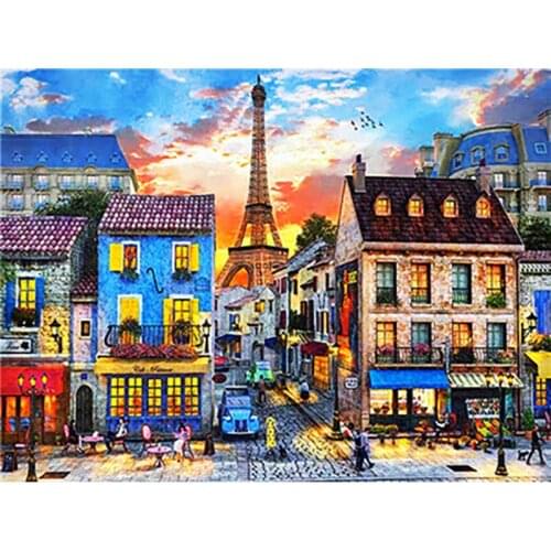 Diamond Painting Town Full Square/Round Drill Cross Stitch 5D Diamond Embroidery Landscape Mosaic House Home Decoration