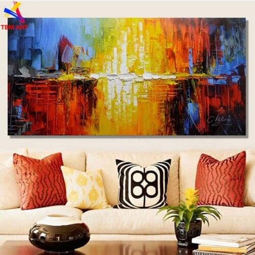 Large Red Color Picture Textured Handmade Modern Abstract Oil Painting on Canvas Wall Art for Living Room Home Decoration SL053