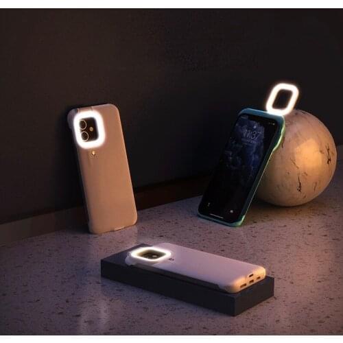 Phone case Suitable for iphone12 11 X XR 7 PLUS fill light mobile phone case selfie beauty ring flash protective shell