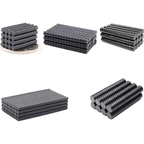 Black Epoxy Magnet Strong Small Round Waterproof Rustproof Friction Fridge Whiteboard Magnetic Screen Bulletin Boards