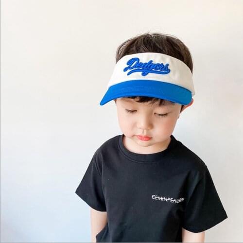 Kids Summer Snapback Sun Visor Hat Toddler Children Boy Girl Cotton Hip Hop Letters Embroidery Peaked Cap Baby Accessories Beach