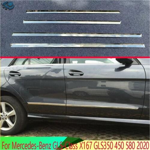 For Mercedes-Benz GLS-Class X167 GLS350 450 580 2020 Car Accessories ABS Chrome Side Door Body Molding Moulding Trim