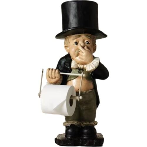 Home Resin Roll Paper Holder Super Cute Funny Crafts Bathroom Rack Ornaments Toilet Roll Holder Kitchen Bathroom Storage