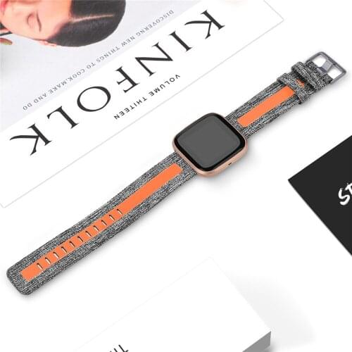 Canvas Watch Strap Watch Band Sport Bracelet Replacement for Fitbit Versa/Versa 2/Versa Lite Smart Watch Accessories