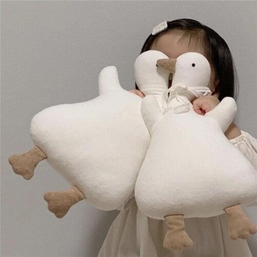 Simulation Fluffy Duck Plush Toy Cute Popular Stuffed Swan Dolls Fashion Kids Plush Toy for Girls Birthday Gift Room Decoration