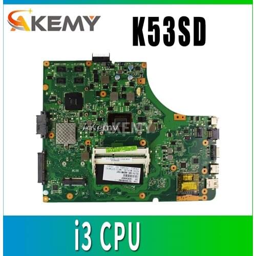 K53SD Motherboard i3 CPU for ASUS K53SD A53S K53S X53S P53S Laptop motherboard K53SD Mainboard K53SD Motherboard test OK