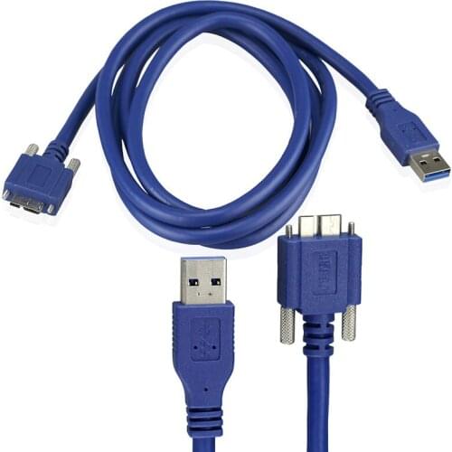 Micro USB3.0 Data Cable with Screw Lock USB3.0 Interface Industrial Camera Data Cable Fixed 0.5m 1m 1.8m 3m 5m Optional