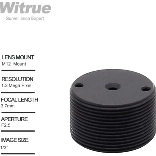 Witrue mini Camera Pinhole Lens 3.7mm 1.3 Megapixel 1/3" F2.5 M12 Mount for Video Door phone CCTV Security Cameras