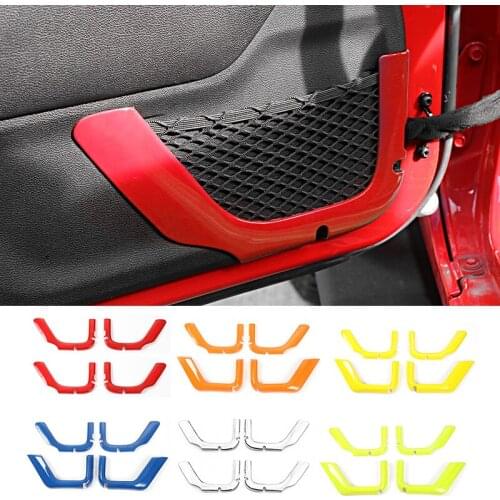 MOPAI ABS 2/4 Door Car Interior Door Storage Net String Bag Decoration Cover for Jeep Wrangler JK 2011+ Car Accessories Styling