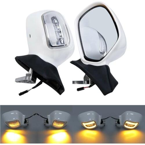 Motorcycle Left Right Rearview Mirrors W/ LED Turn Signals For Honda Goldwing GL1800 2001-2017