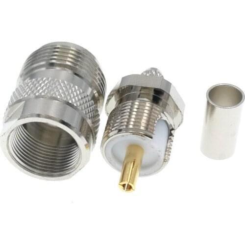N Female Crimp For RG58 RG142 RG400 LMR195 Cable RF Connector