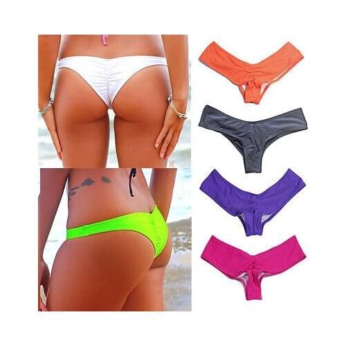 New Womens Brazilian Bikini V Scrunch Butt Cheeky Thong Bottom Beach Wear S-XL