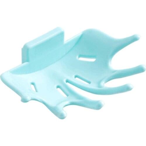 New non-porous Soap Box Household Creative Six-claw Crown Type Drainage Soap Box Bathroom Wall Hanging Rack