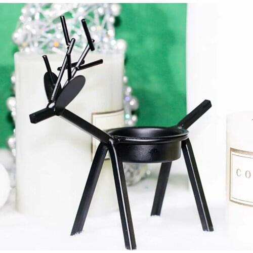 2021 Christmas Table Decor Candle Holder Creative European Deer Candlestick Iron Candlestick Christmas Decorations gift