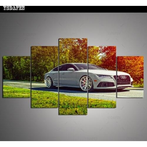 Op de muur HD print olieverf modulaire foto A sports car poster kind room decor woondecoratie 5 stks canvas art z023
