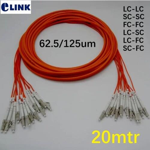 12 core 20M Patchcord LC-LC SC-SC LC-SC FC-FC LC-FC SC-FC MM 62.5/125um ftth Breakout 2.0mm LC SC FC optical fiber jumper ELINK