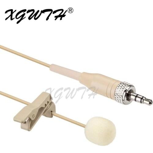 Lavalier Lapel Microphone 3.5mm Stereo Locking Screw Plug Omnidirectional Clip-on Condenser Mic for Sennheiser Wireless Bodypack