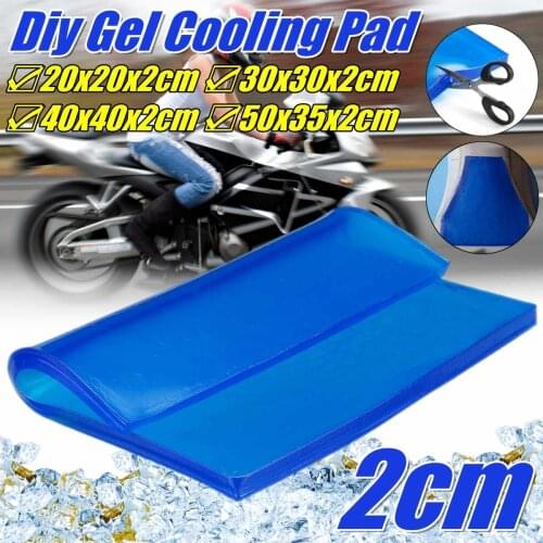2CM Motorcycle Seat Cushion Gel Pad Cool Pad Shock Absorption Mat DIY Cut Cushion Blue For Motorcycle Car Chair Cushion