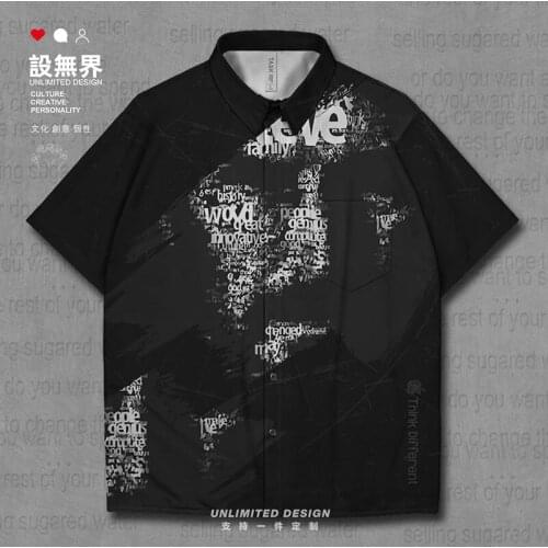 Jobs famous quotes portrait pattern Short-Sleeved shirt new fashion Shirts Short Sleeve cardigan button up mens Summer Clothes