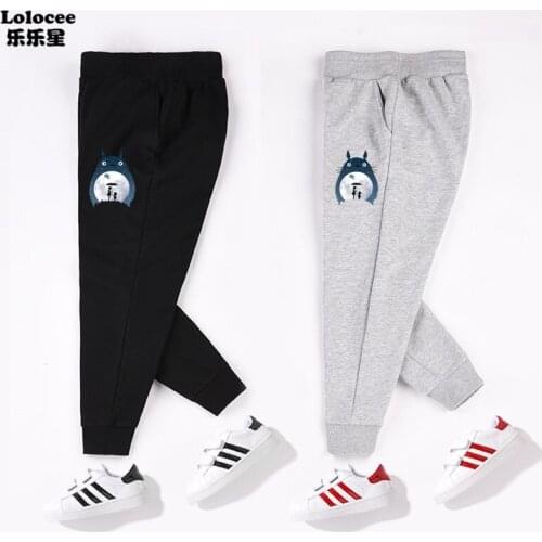 3-14Years Totoro Cartoon Fashion Pants Girls School Childrens Sports Pants Autumn Elastic Waist Jogger Sweatpants