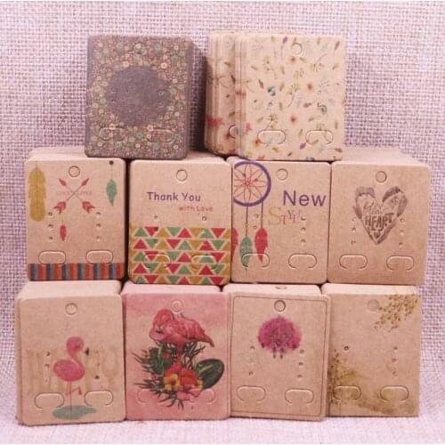 100Pcs Jewelry Display Card Earring 4x5cm earring card Hang Tag card DIY jewelry stud earring package cards