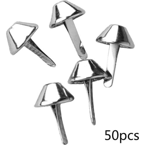 Y166 50Pcs/Pack 15mm Flat Bag Purse Handbag Metal Feet Nailheads Bottom Studs Nail Spike Buckles Luggage Pieces Rivets