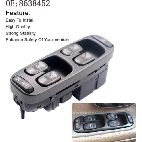YAOPEI OEM 8638452 Electric Power Window Master Control Switch For Volvo V70 S70 XC70 1998-2000