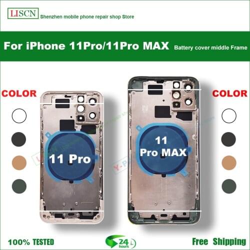 For iPhone 11 Pro Back Cover + Middle Chassis Frame + SIM Tray + Side Key Parts Battery Housing Case Assembly For iPhone 11