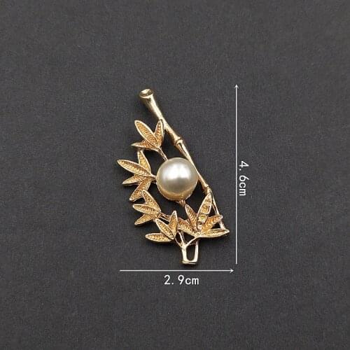 10 PCS Fashion Metal Alloy Imitation Pearl Bamboo Leaves DIY Hand Made Accessories For Jewelry Making