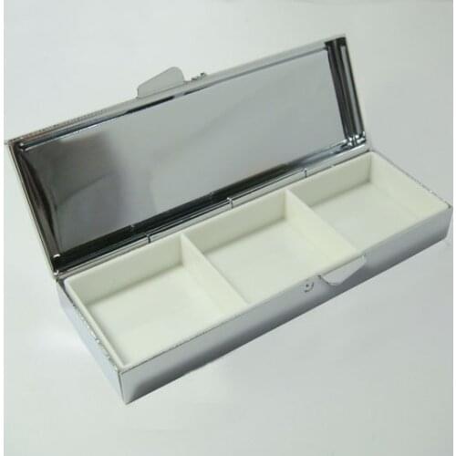 100PCS Pill box Silver Blank Rectangle Metal Pill Container--Free Shipping